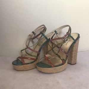 Nordstrom Snake Skin multi Strappy Espadrille